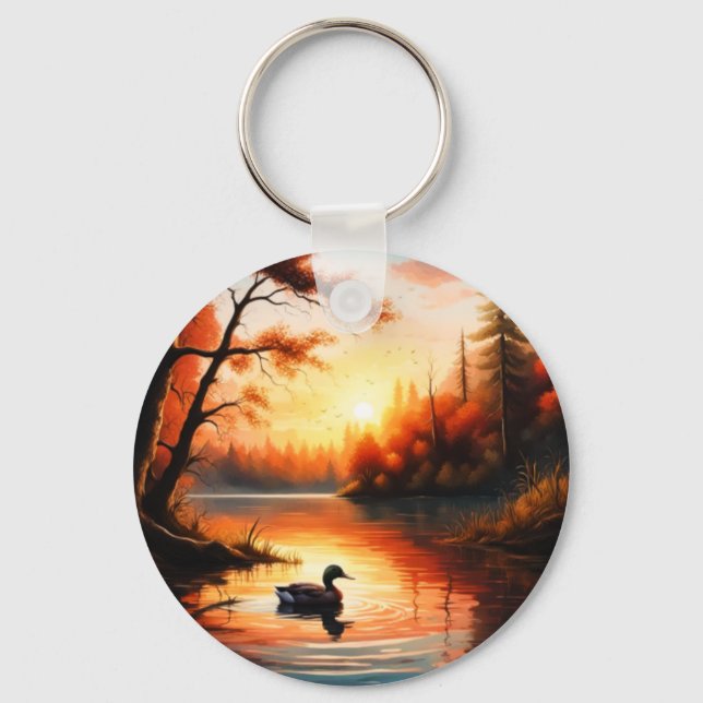 Chaveiro Surgimento do Sol no Lago (Frente)