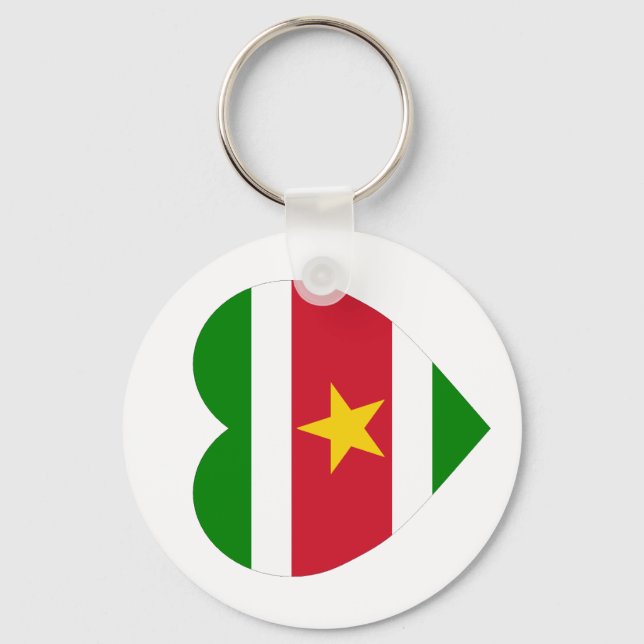 Chaveiro Suriname Flag Heart (Frente)