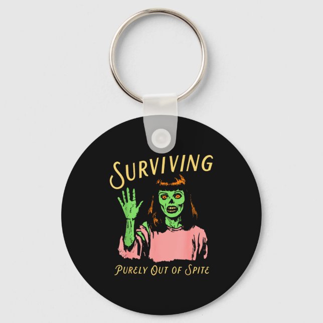 Chaveiro Surviving Purely Out Of Ste Retro Zombie Halloween (Frente)