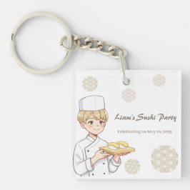 Chaveiro Sushi Birthday Party Invitation with Cute Anime