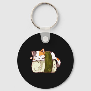 Chaveiro Sushi Cat Kawaii Anime Neko Japonês