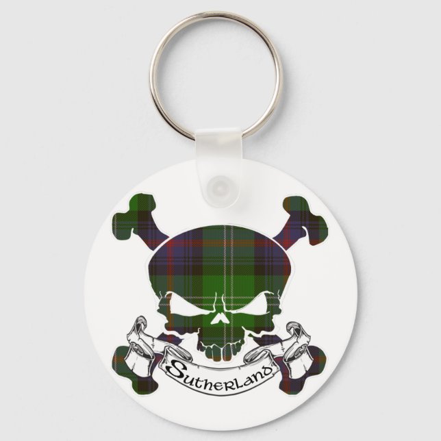 Chaveiro Sutherland Tartan Skull (Frente)