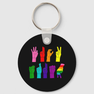 Chaveiro Sutil Idioma de Sinal Anti-Trump Lgbtq+ Resist