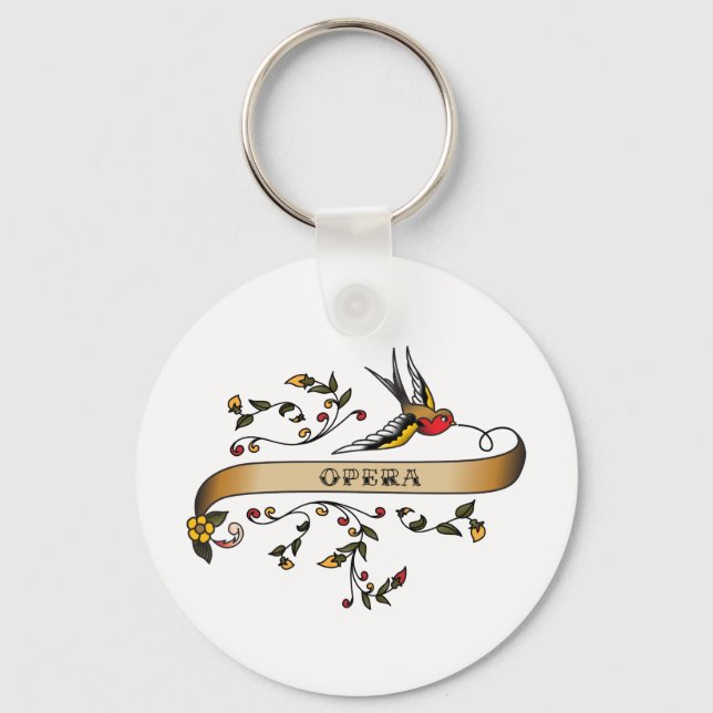 Chaveiro Swallow and Scroll with Opera (Frente)
