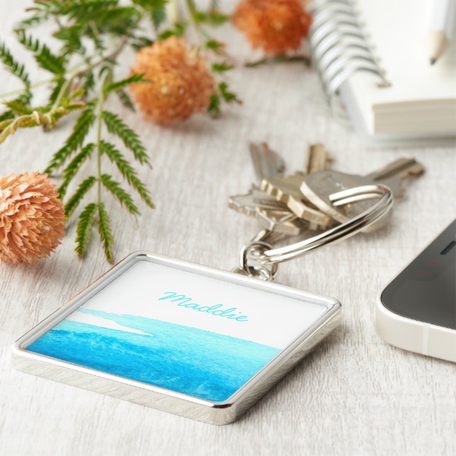 Chaveiro Swap de cor aquosa azul-céu (Lateral)