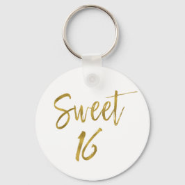 Chaveiro Sweet 16 Birthday Gold Foil Key Chain