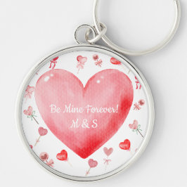 Chaveiro Sweet Watercolor Heart Valentine Keychain