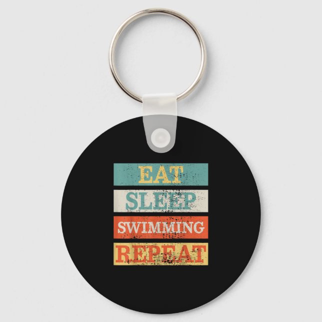 Chaveiro Swimmer Eat Sleep Swimming Repeat Funny (Frente)