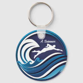 Chaveiro Swimming logo #2 Personalize with name