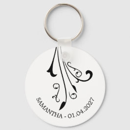 Chaveiro Swirl Elegant Ornament Horror Black Gothic