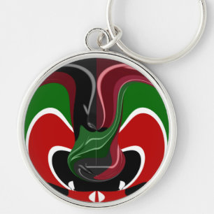 Chaveiro Swirling Kenyan Flag: Uma arte moderna do Motif