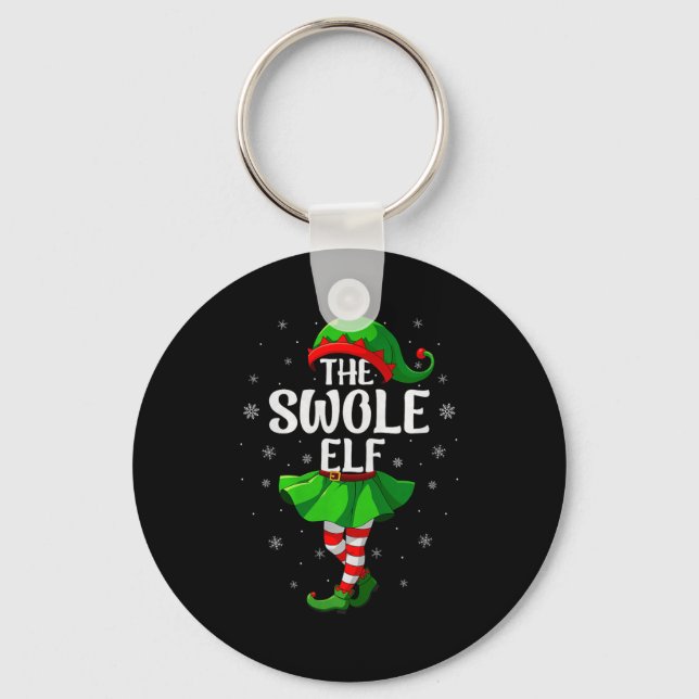 Chaveiro Swole Elf Christmas Girls Women Elf Squad Xmas Fam (Frente)