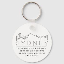 Chaveiro Sydney | Slogan Personalizado do Skyline Estilizad