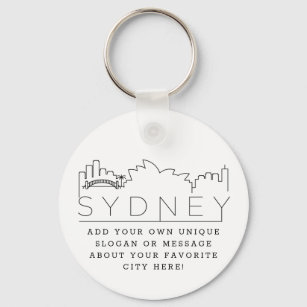 Chaveiro Sydney   Slogan Personalizado do Skyline Estilizad