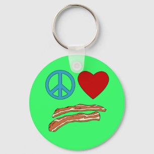 Chaveiro Symbology Tshirt Do Peace Love Bacon, Mug
