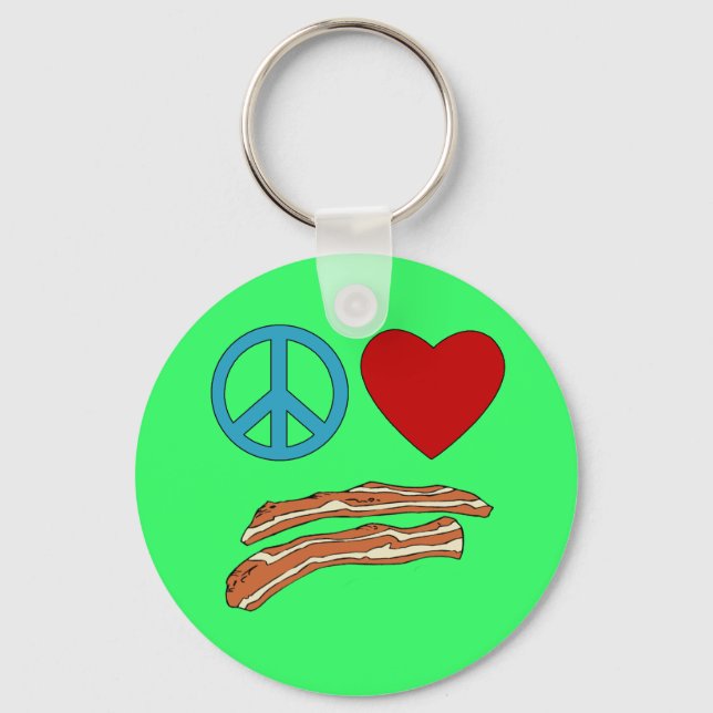 Chaveiro Symbology Tshirt Do Peace Love Bacon, Mug (Frente)