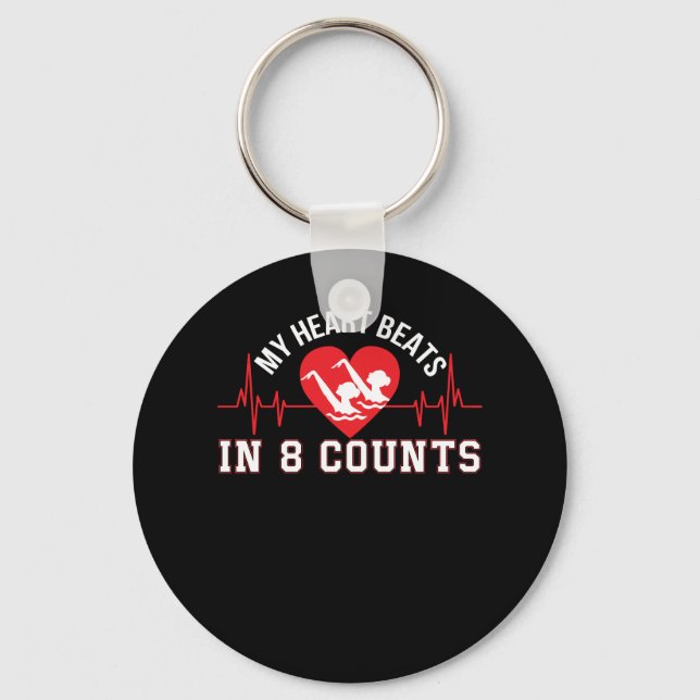 Chaveiro Synchronized Swimming Heart Beats 8 Counts (Frente)