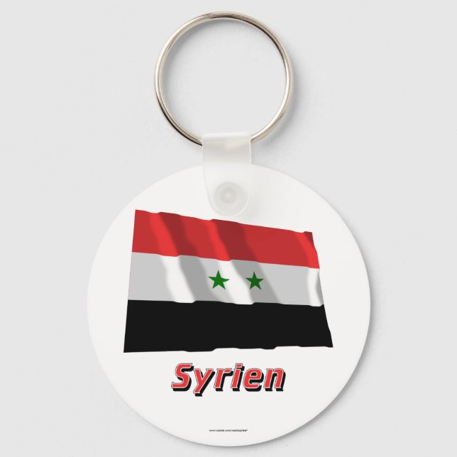 Chaveiro Syrien Fliegende Flagge mit Namen (Frente)