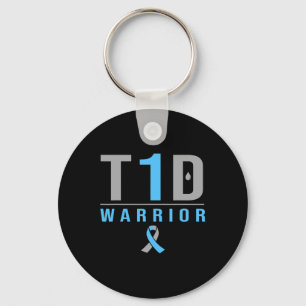 Chaveiro T1d Warrior Blue Cinza Faixa de Opções do Tipo 1 c
