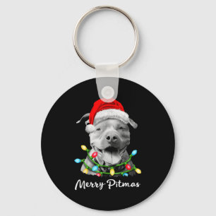 Chaveiro T Bull Papai Noel Luzes Árvore de Natal Xmas Alegr