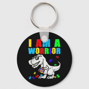 Chaveiro T Rex Dino I Am A Warrior Autismo Autismo Consciên