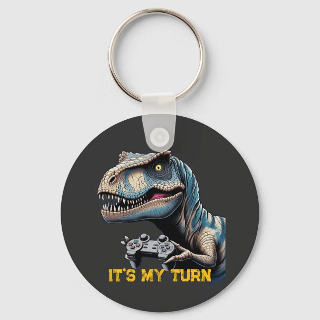 Chaveiro T-Rex Gamer It’s My Turn Design (Frente)