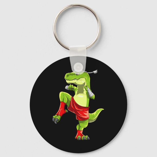 Chaveiro T-rex Muay Thai engraçado - Boxe Tailandês  (Frente)