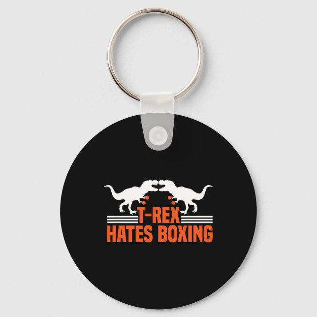 Chaveiro T-rex Odeia Boxe - Boxe Sparring Kick Boxe D (Frente)
