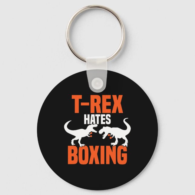 Chaveiro T-rex Odeia Boxe - Boxe Sparring Kick Boxe D (Frente)