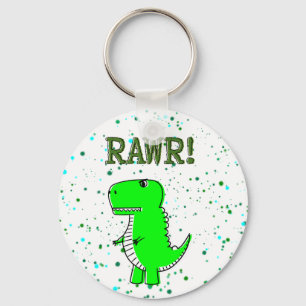 Chaveiro T-Rex RAWR Paint Splatter bonito e com raiva