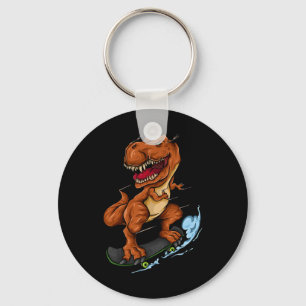 Chaveiro T-rex skate - T-rex Dinossauro Fofo Skatista
