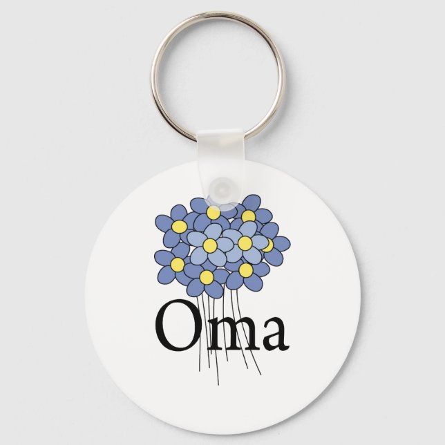 Chaveiro T-shirt bonito Blue Flower Oma (Frente)