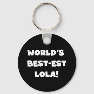 Chaveiro T-shirt preto e branco do Melhor-est Lola do mundo