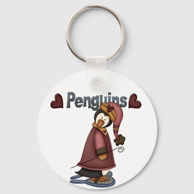 Chaveiro T-shirts e presentes de pinguim-neve (Frente)