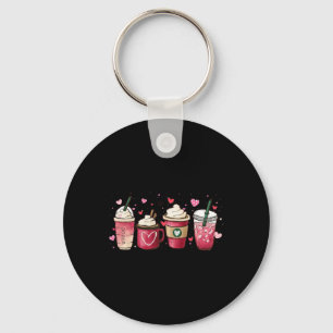 Chaveiro Taças de Café com Leite Rosa Feliz Dia dos Namorad