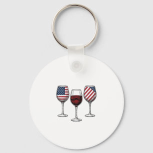 Chaveiro Taças de Vinho Patrióticas Design de Camiseta Veto