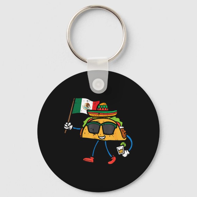 Chaveiro Taco Bandeira México Cinco De Mayo Mexicano (Frente)