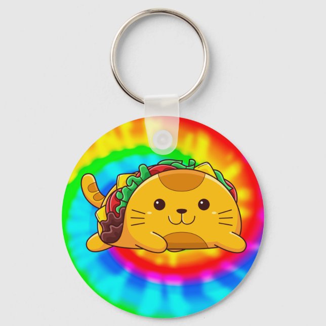 Chaveiro Taco Cat | Tie Dye (Frente)