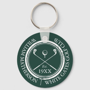 Chaveiro Taco de golfe personalizado esmeralda verde