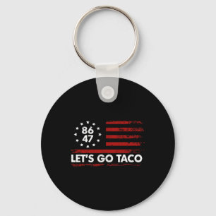 Chaveiro Taco Funny Vamos Go Taco Shirt American Flag Patri