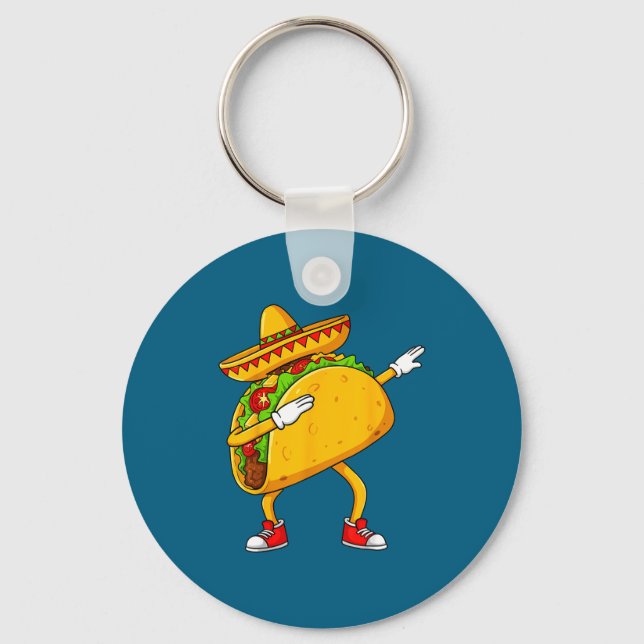 Chaveiro Taco mexicano de dabbing engraçado cinco de maio  (Frente)