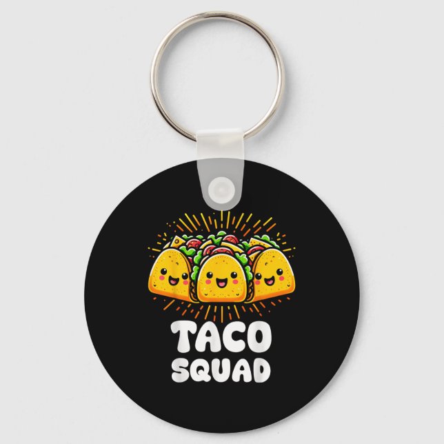 Chaveiro Taco Squad Funny Fiesta Group Comida mexicana (Frente)