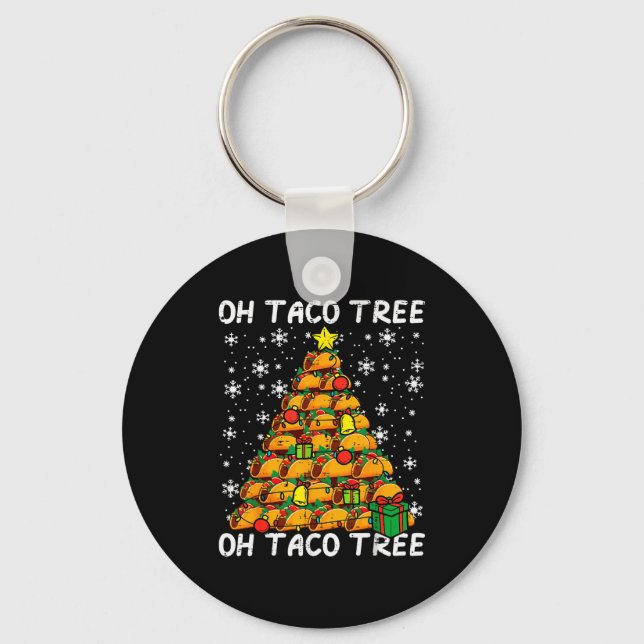 Chaveiro Tacos Christmas Tree Funny Xmas Foodie Mexican Men (Frente)