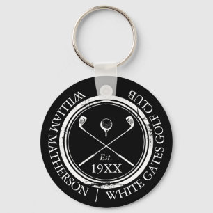 Chaveiro Tacos de golfe personalizados em preto e branco