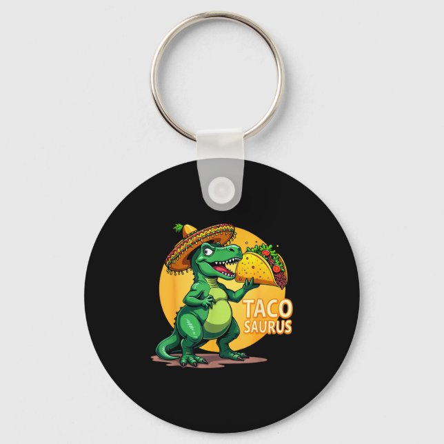 Chaveiro Tacosaurus cinco de maio festa t-rex chapéu (Frente)