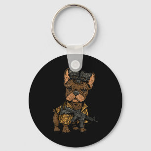 Chaveiro Tactical Frenchie Cachorro Engraçado Bulldog Com N