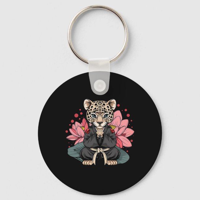 Chaveiro Taekwondo Leopard Kickboxing Animall Jiu-jitsu Kun (Frente)