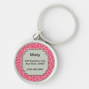 Chaveiro Tag cor-de-rosa personalizado da identificação d