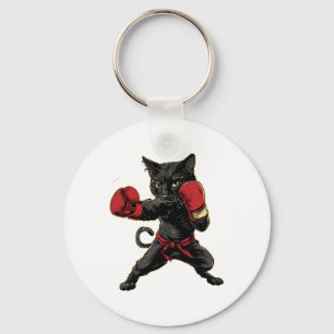 Chaveiro Tailandês Boxando Gato Engraçado Meau Artes Marcia