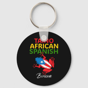 Chaveiro Taino Africano Espanhol Coqui Bandeira de Porto Ri